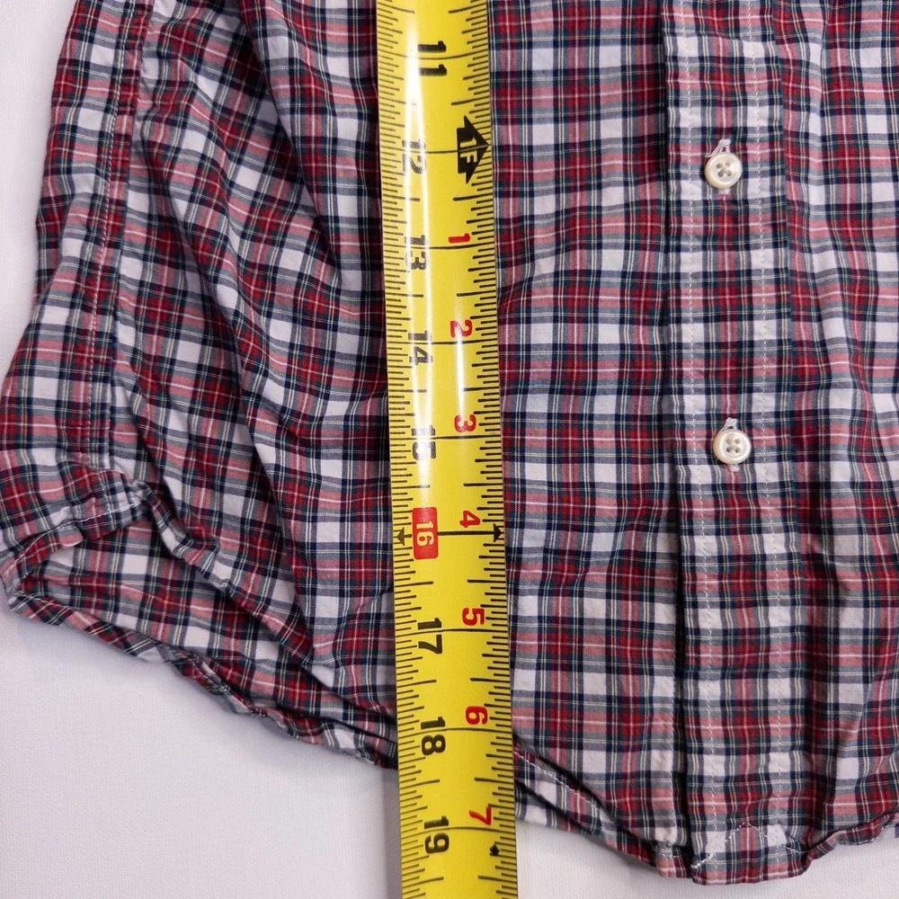 Ralph Lauren Button Down Shirt Kids Size 5 Red Plaid Good Long Sleeve Pony